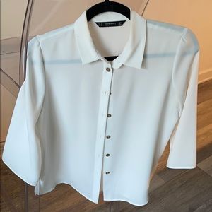Clean, silk, button down blouse. Size S - Zara.